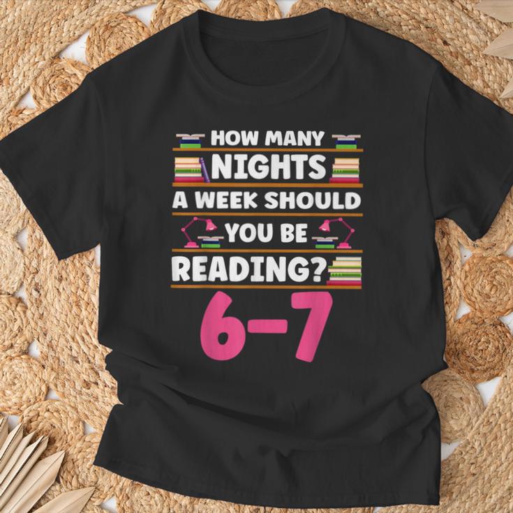 6 7 Meme Book Lover Teachers Bookish Men Women Kids T-Shirt Gifts for Old Men