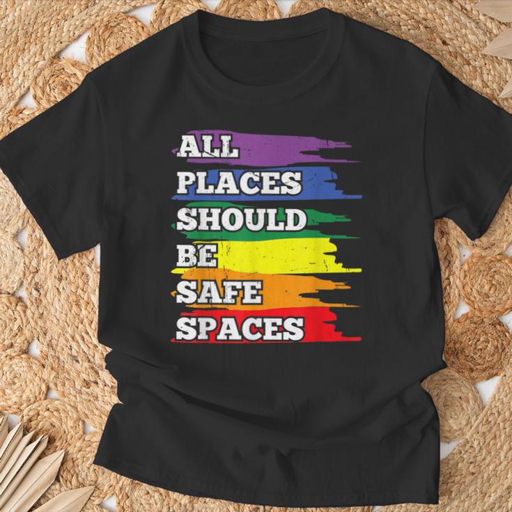 All Placeshould Beafepaces ゲイプライド 同盟国 Lgbtq Month Tシャツ 高齢者への贈り物