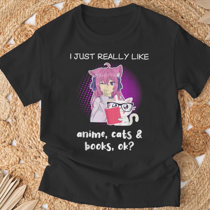 Anime Shirt Cat Lover Book Lover Reading Anime Lover T-Shirt Gifts for Old Men Anime Shirt Cat Lover Book Lover Reading Anime Lover T-Shirt Gifts for Old Men