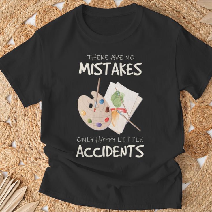 Artist Mistakes Happy Accidents アートパレット 絵画 引用 長袖tシャツ Tシャツ 高齢者への贈り物