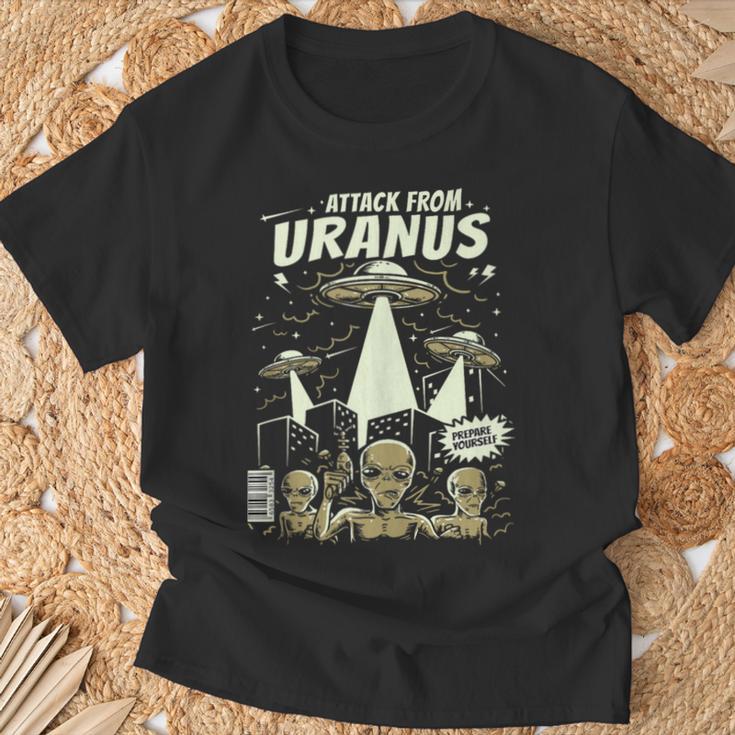 Attack From Uranus Retro Space Alien UFO Comic Book T-Shirt Gifts for Old Men Attack From Uranus Retro Space Alien UFO Comic Book T-Shirt Gifts for Old Men