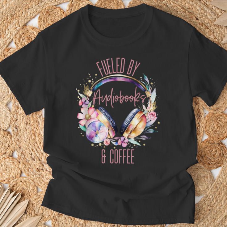 Audiobooks Coffee Lover Women Listen To Books Spicy Romance T-Shirt Gifts for Old Men