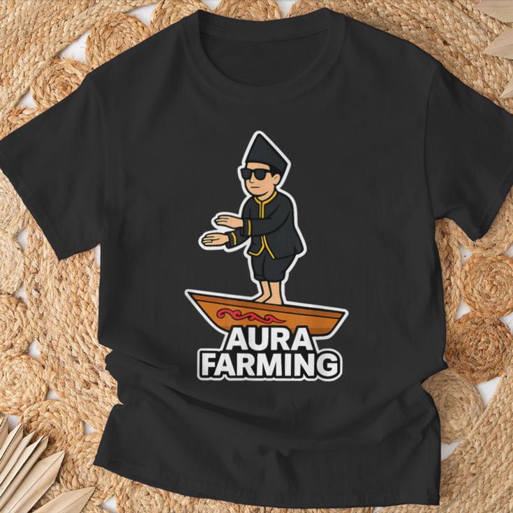 Aura Farming オーラ ウェーブ インドネシアボート ミーム エネルギー バイブ Tシャツ 高齢者への贈り物
