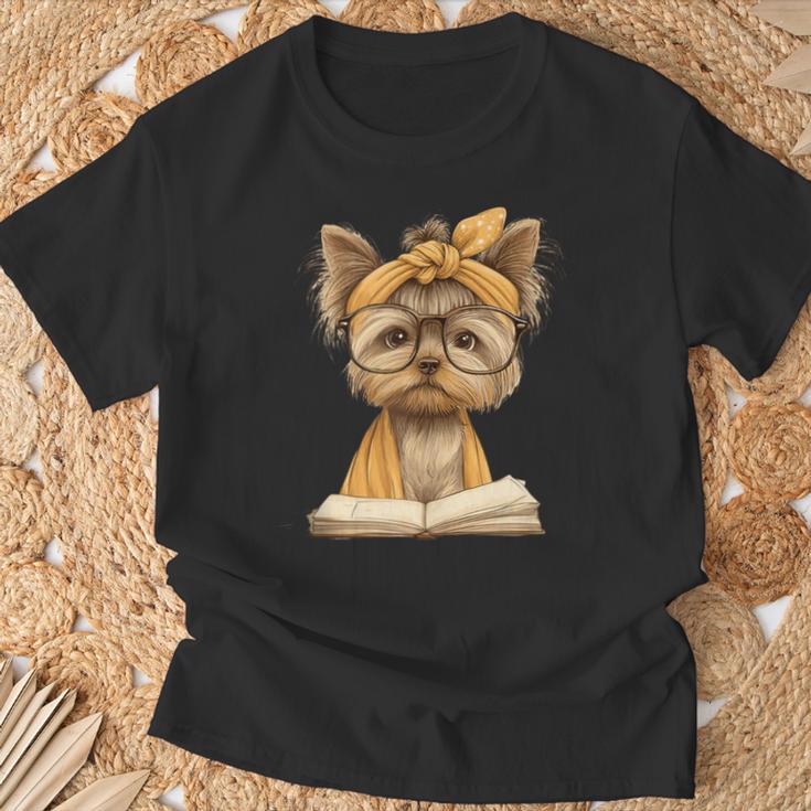 Baby Tiger Open Book Reading Graphic Portrait Round Glasses T-Shirt Gifts for Old Men