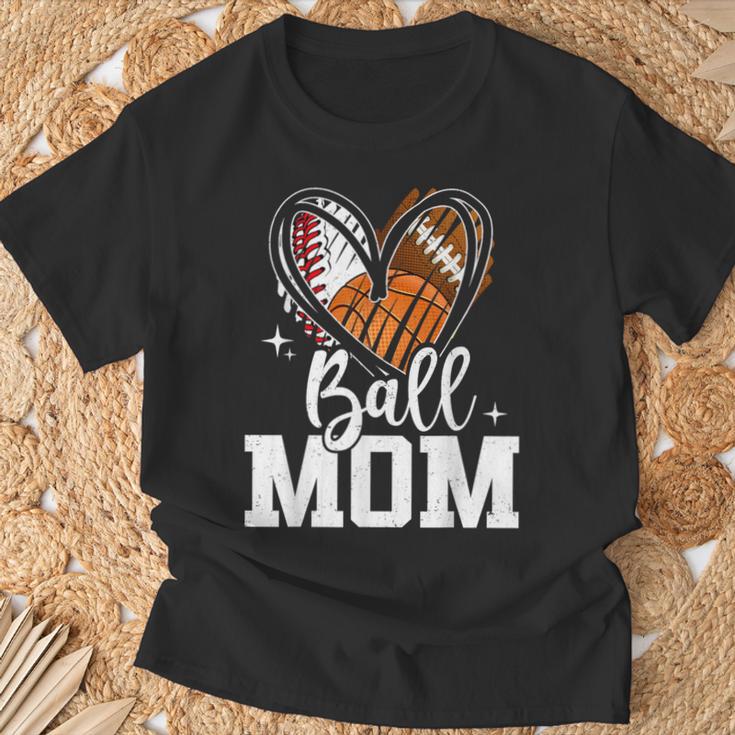 Ball Mom Baseball Football Basketball Heart T-Shirt Gifts for Old Men Ball Mom Baseball Football Basketball Heart T-Shirt Gifts for Old Men
