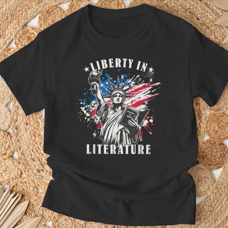 Banned Books Liberty In Literature Book Lover T-Shirt Gifts for Old Men