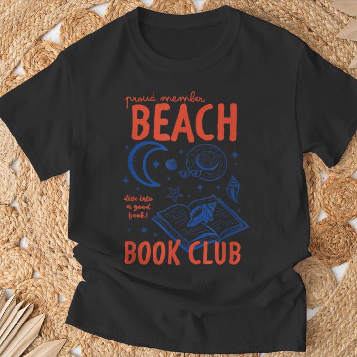 Beach Book Club Girl Summer Bookish Beach Day Librarian T-Shirt Gifts for Old Men