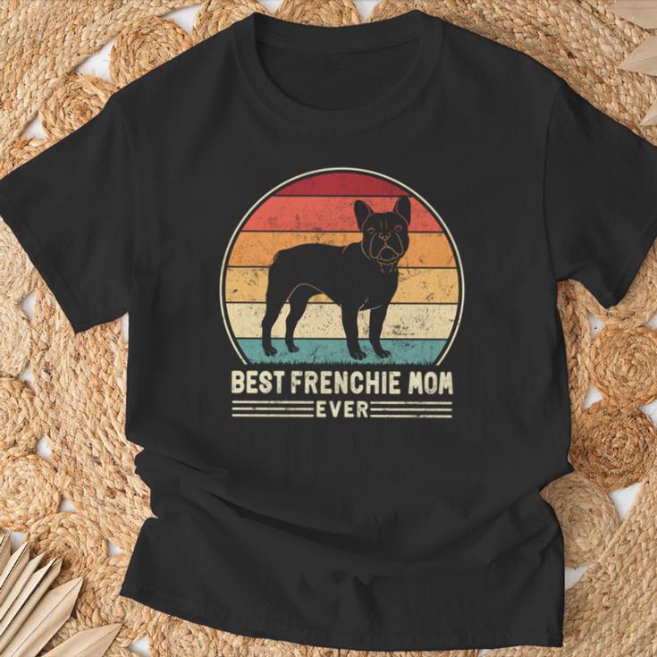 Best Frenchie Mom Ever レトロ フレンチブルドッグ ドッグ ママ 長袖tシャツ Tシャツ 高齢者への贈り物