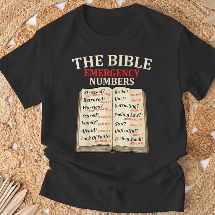 The Bible Book Of Emergency Numbers Religious Christian T-Shirt Gifts for Old Men The Bible Book Of Emergency Numbers Religious Christian T-Shirt Gifts for Old Men