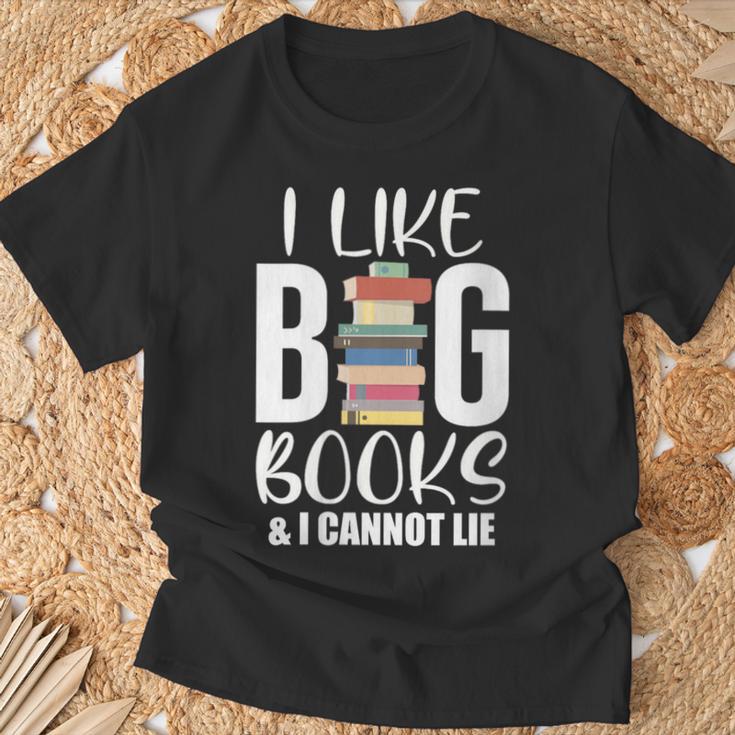 I LIKE BIG BOOKS & CANNOT LIE Reading Lover Pun Quote T-Shirt Gifts for Old Men
