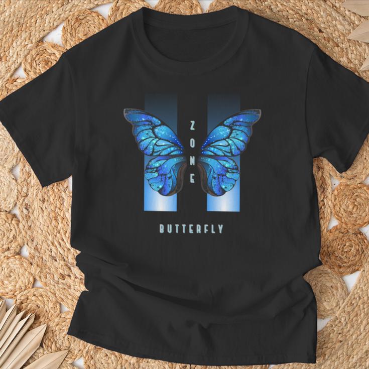 Blue Butterfly Beautiful Butterfly 長袖tシャツ Tシャツ 高齢者への贈り物