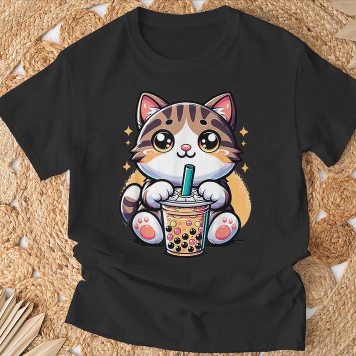 Boba Cat Drinking Boba Kitten Kawaii 日本人 男性 女性 キッズ Tシャツ 高齢者への贈り物