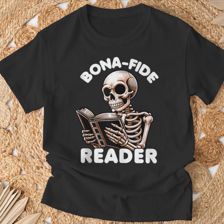 Bonafide Reader Cute Skeleton Reading a Book Lover Bookish T-Shirt Gifts for Old Men Bonafide Reader Cute Skeleton Reading a Book Lover Bookish T-Shirt Gifts for Old Men