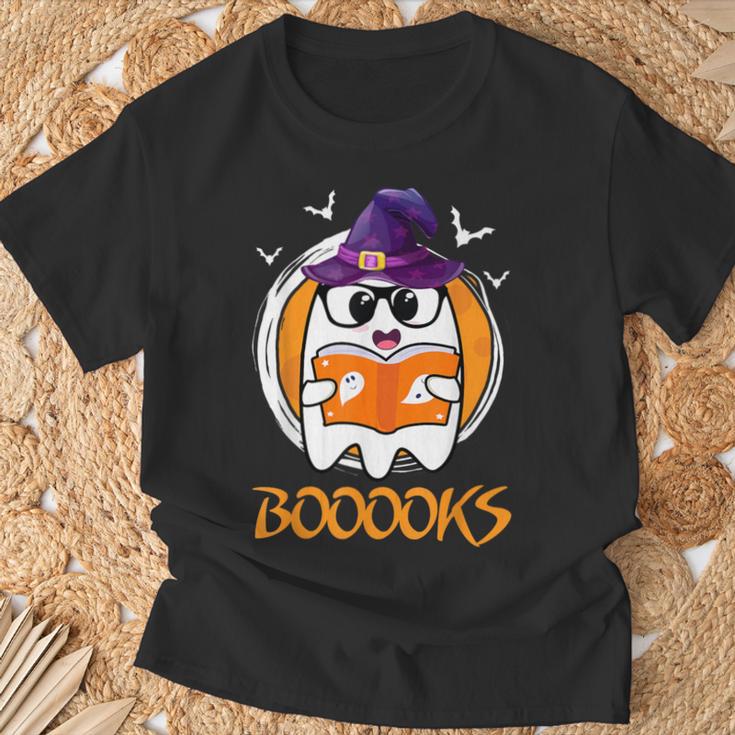 Boo Boooks Ghost Book Reading Halloween 2025 Teacher T-Shirt Gifts for Old Men