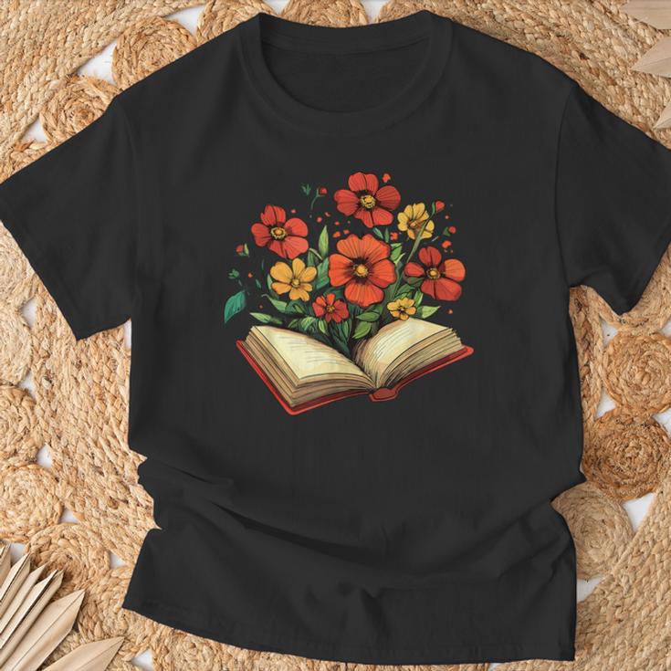 Book With Blooming Flowers Reading Nature Garden T-Shirt Gifts for Old Men Book With Blooming Flowers Reading Nature Garden T-Shirt Gifts for Old Men