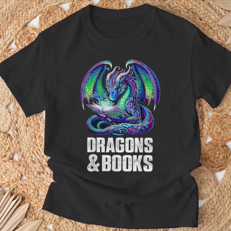 Book Dragons And Books Reading Lover T-Shirt Gifts for Old Men