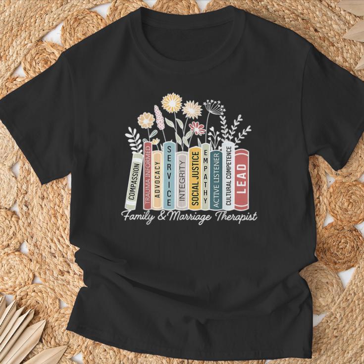Book Flower Marriage Family Therapist Counseling Therapy T-Shirt Gifts for Old Men Book Flower Marriage Family Therapist Counseling Therapy T-Shirt Gifts for Old Men