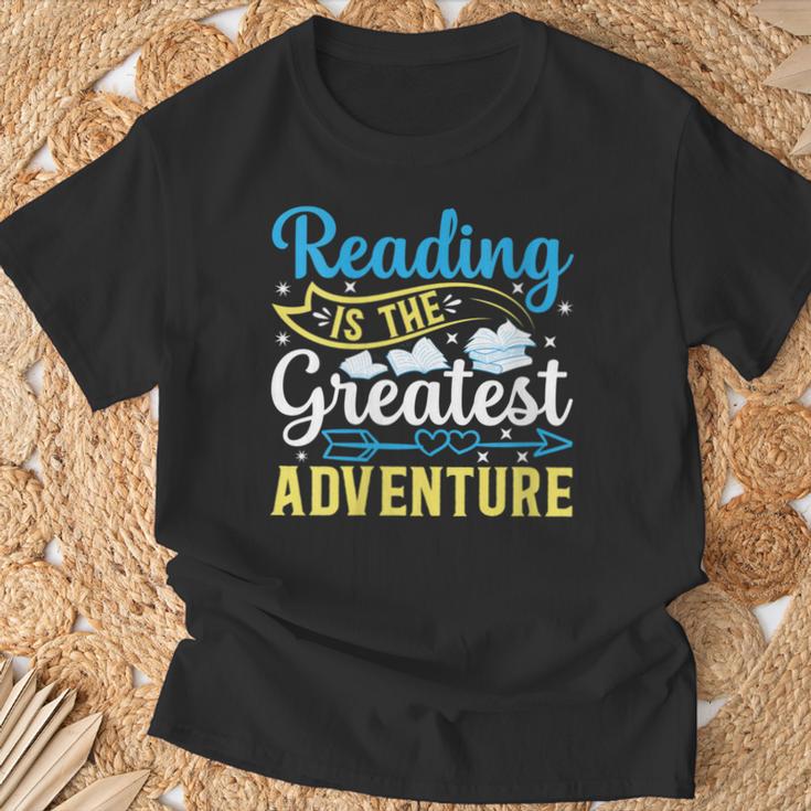 Book Librarian Reading Is The Greatest Adventure Book Lover T-Shirt Gifts for Old Men