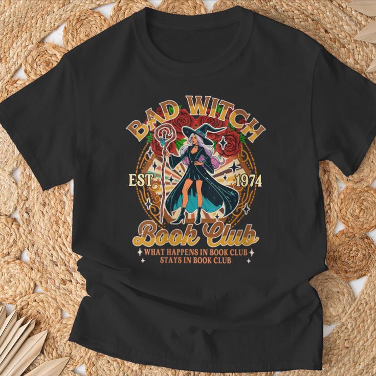 Book Lover Bookish Witchy Reading Bad A Witch Book Club T-Shirt Gifts for Old Men