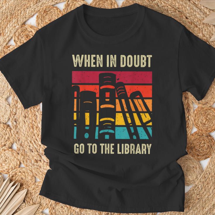 Book Lover When In Doubt Go To The Library T-Shirt Gifts for Old Men