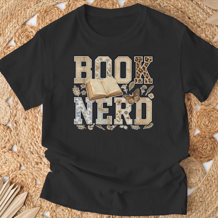 Book Nerd Vintage Floral Booktrovert Reading Lover Bookish T-Shirt Gifts for Old Men