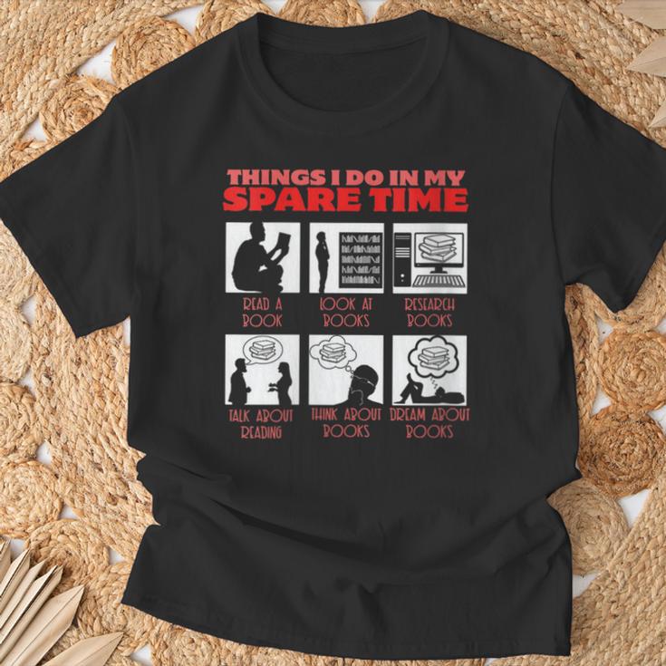 Book Reading Bookworm Reader Spare Time T-Shirt Gifts for Old Men
