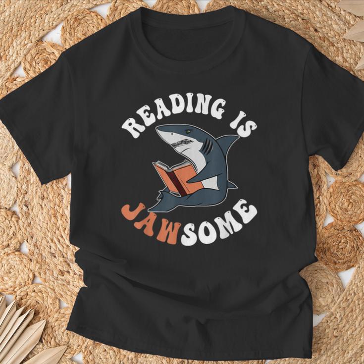 Book Reading Is Jawsome Reading Books T-Shirt Gifts for Old Men