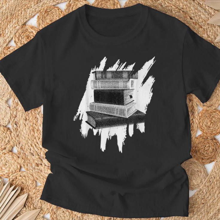 Book Reading Library Books Reader Bookworm T-Shirt Gifts for Old Men