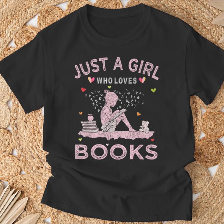 Book Reading Lover Tee Just A Girl Who Loves Books T-Shirt Gifts for Old Men