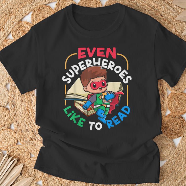 Book Reading Superheroes Like To Read T-Shirt Gifts for Old Men