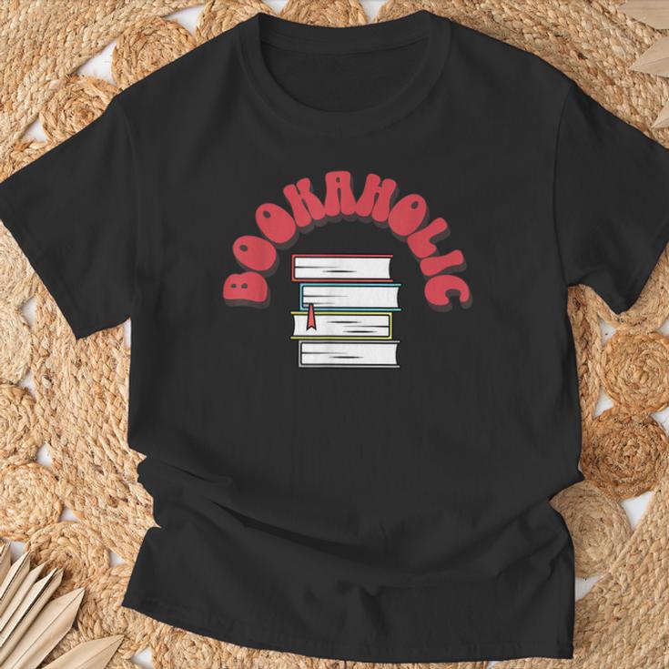 Bookaholic Book Lovers Librarian Teacher Book Reader T-Shirt Gifts for Old Men
