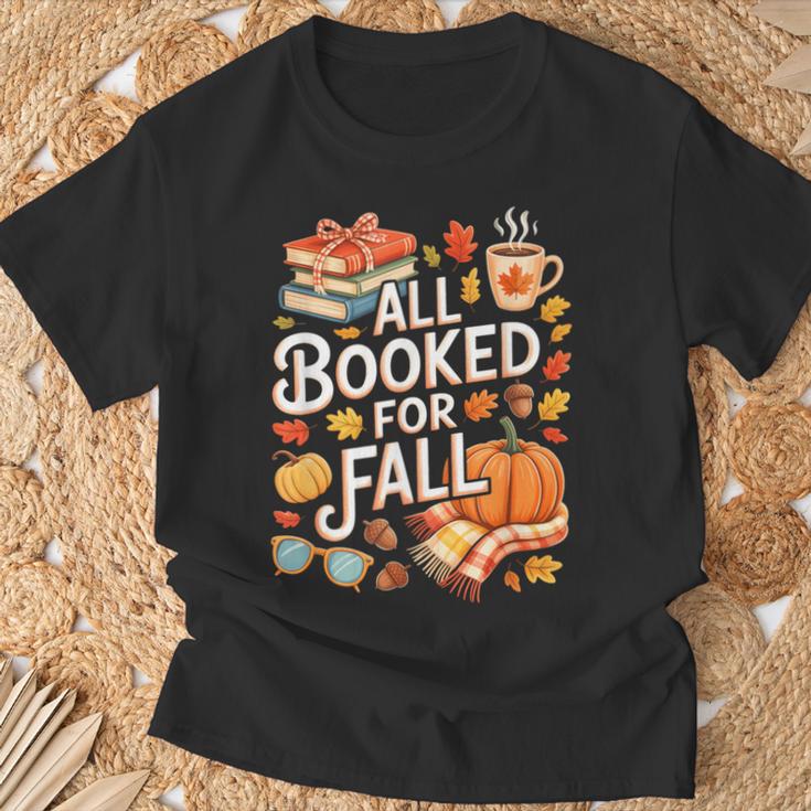 All Booked For Fall Cute Book Lover Autumn Reading Bookish T-Shirt Gifts for Old Men