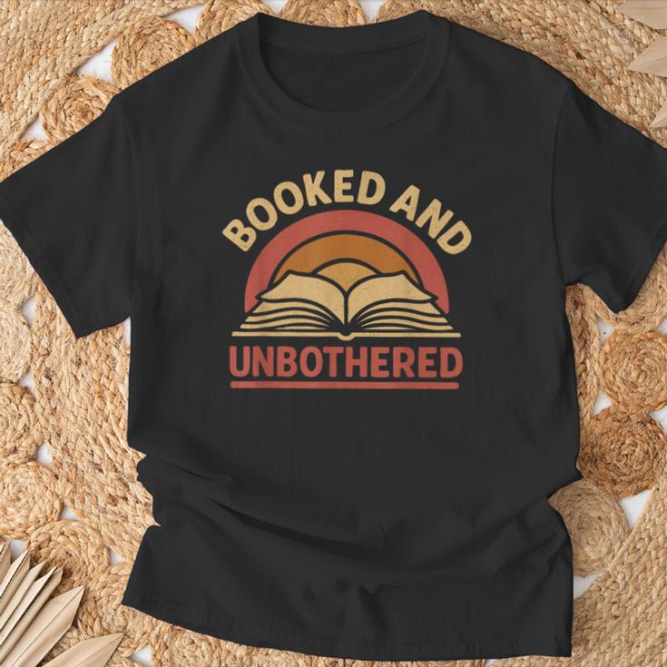 Booked And Unbothered For Readers And Book Lovers T-Shirt Gifts for Old Men