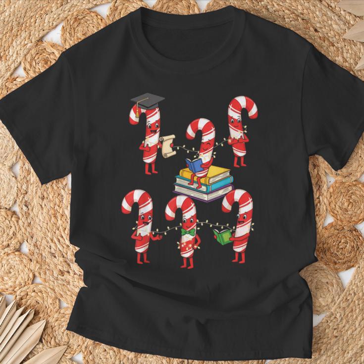 Bookmas Christmas Books Shirt Candy Cane Bookworm T-Shirt Gifts for Old Men