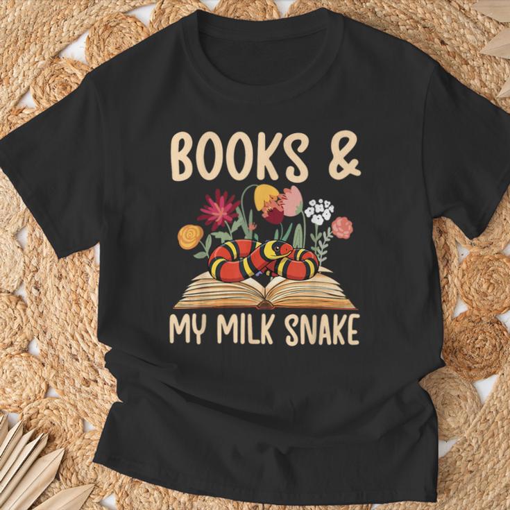 Books & My Milk Snake Owner Milk Snake Lover Milk Snakes T-Shirt Gifts for Old Men
