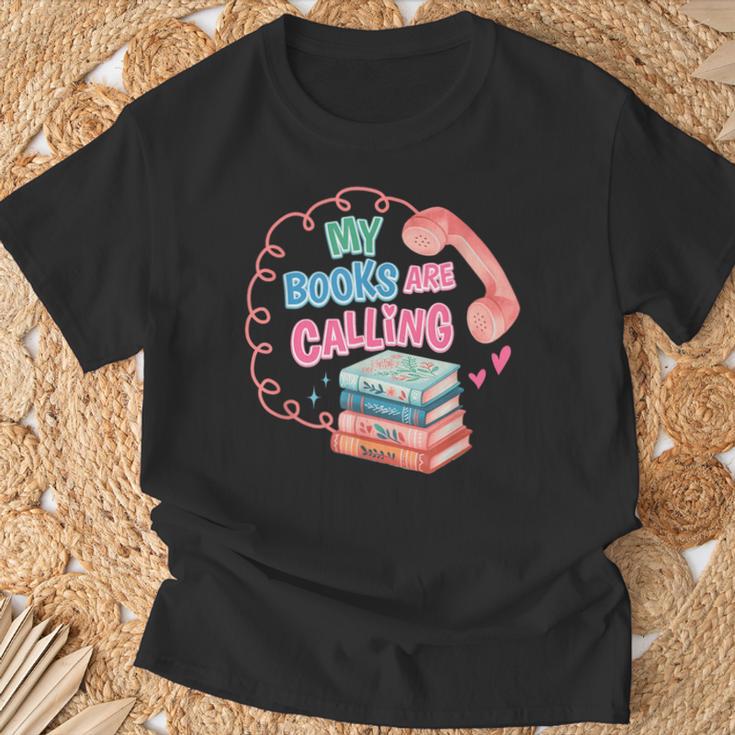 My Books Are Calling Book Lover Quote T-Shirt Gifts for Old Men