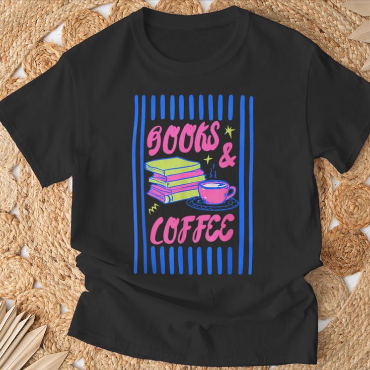 Books And Coffee Bookish Bookworm Reading Book Lover Women T-Shirt Gifts for Old Men
