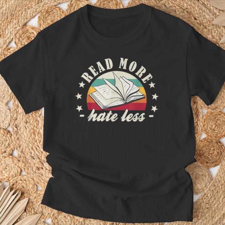 Books Read More Hate Less Book Lover T-Shirt Gifts for Old Men
