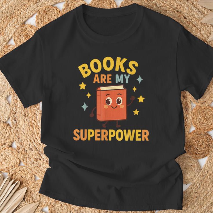 Books Are My Superpower Cute Reading Lover T-Shirt Gifts for Old Men