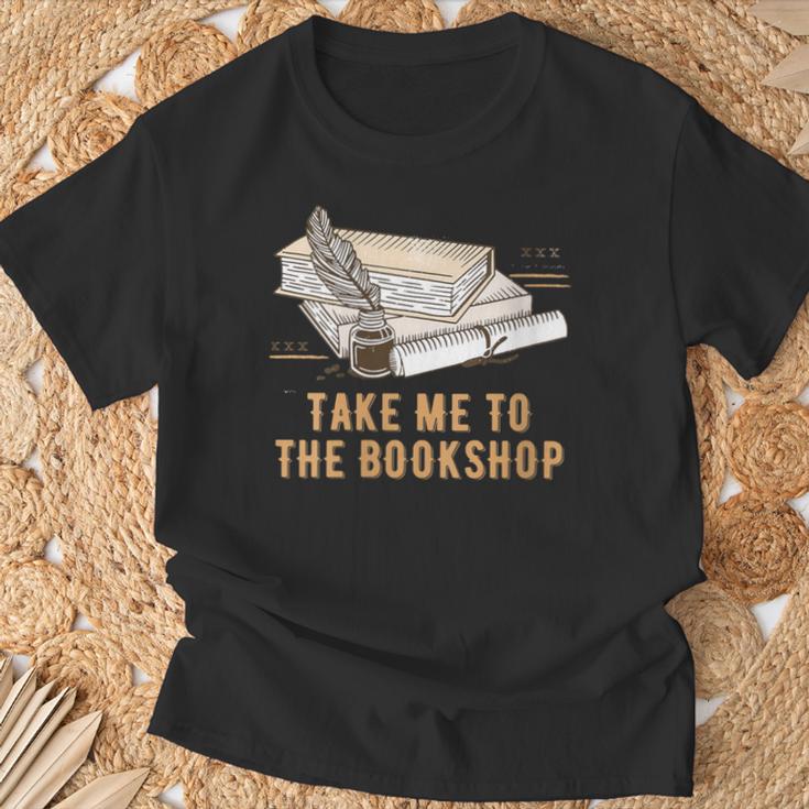 Take Me To The Bookshop Bookworm Reading Book Lover T-Shirt Gifts for Old Men