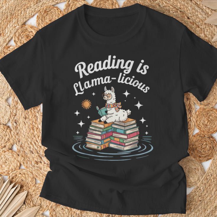 Booktrovert Shirt Reading Is Llama Licious Book Lover T-Shirt Gifts for Old Men