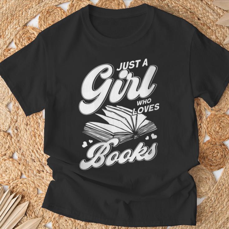Bookworm Book Reading Just A Girl Who Loves To Read Books T-Shirt Gifts for Old Men