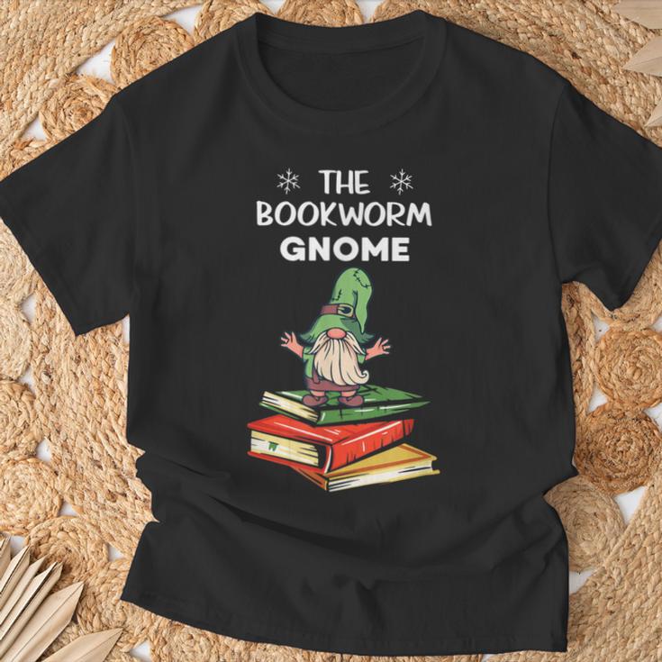 The Bookworm Gnome Christmas Gnome Book Reading Enthusiast T-Shirt Gifts for Old Men