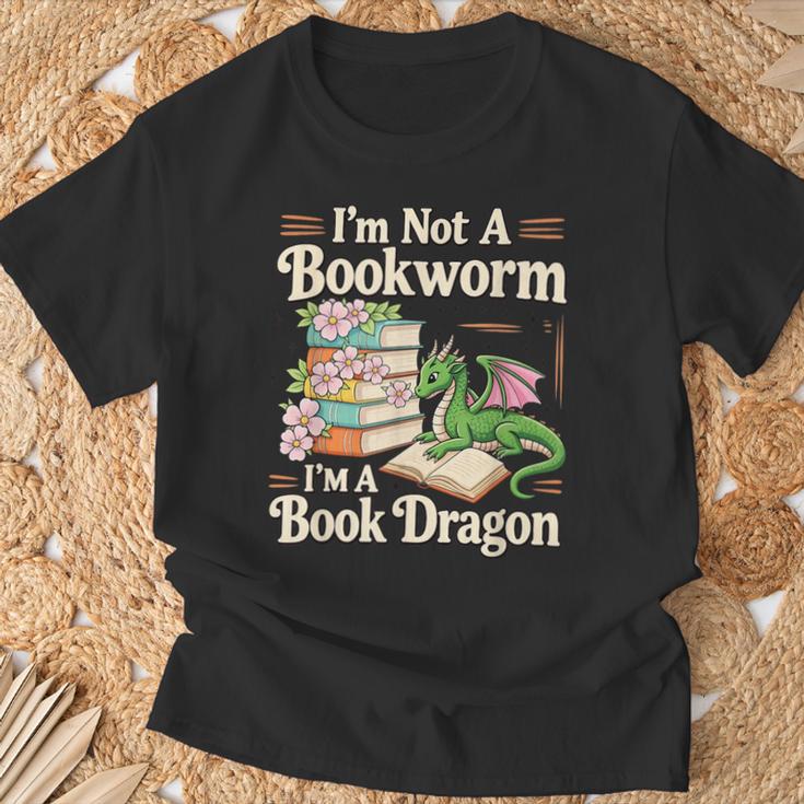 Bookworm I'm A Book Dragon Fantasy Reader Lover Bookish T-Shirt Gifts for Old Men
