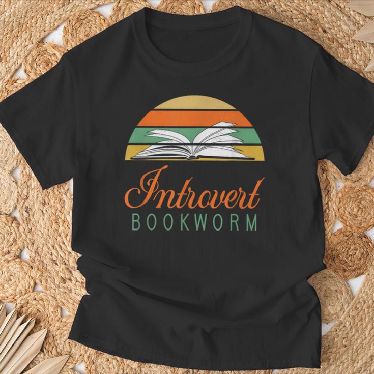 Bookworm Introvert Fun Book Lovers Reading T-Shirt Gifts for Old Men