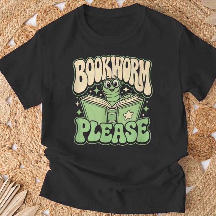Bookworm Please Book Lover Reader T-Shirt Gifts for Old Men