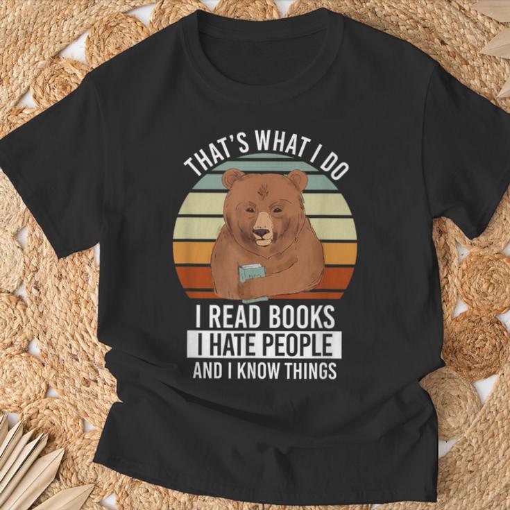 Bookworm I Bookworm I Read Books Hate People Anti Social T-Shirt Gifts for Old Men