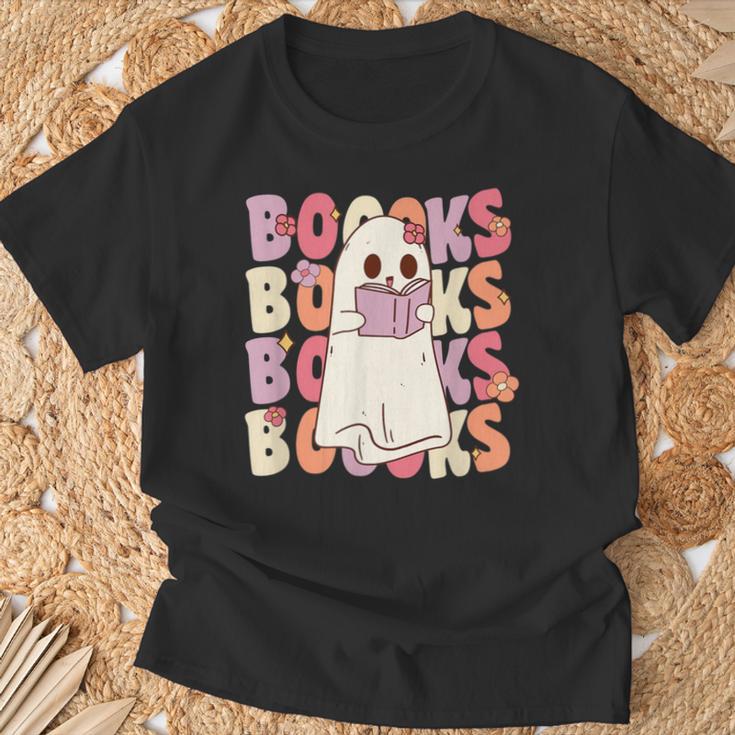 Boooks Halloween Ghost Pun Boo Books Groovy Ghost T-Shirt Gifts for Old Men Boooks Halloween Ghost Pun Boo Books Groovy Ghost T-Shirt Gifts for Old Men