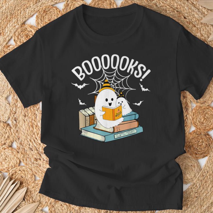 Booooks Ghost Read Books Halloween T-Shirt Gifts for Old Men