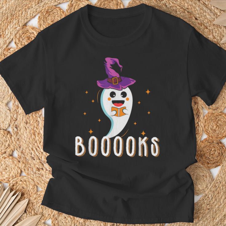 Booooks Halloween Shirts Cute Ghost Book Teacher Reading For Men Women Kids T-Shirt Gifts for Old Men